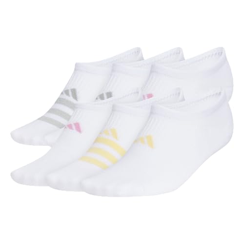 adidas Women's Superlite Super No Show Socks 6 Pairs - color: White/Wonder Sage Green/Tropic Bloom/3