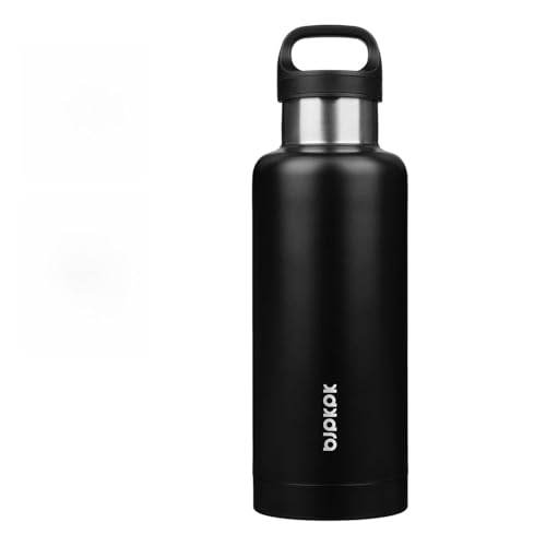BJPKPK 32oz Insulated Water Bottle Stainless Steel Water Bottle with Handle - color: Black, size: 32 Ounces