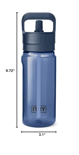YETI Yonder 600 ml/20 oz Water Bottle with Yonder Straw Cap, Navy - color: Navy, size: 20 Ounces