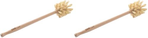 ELDR Supply Bottle Brush, 14in Extra Long German Beechwood Handle, Strong Hemp Bristles, Zero Waste, Cleans and Scrubs Hard to Reach Wide Mouth Jars, Glasses, and Tumblers (Pack of 2) - size: tall (Pack of 2)