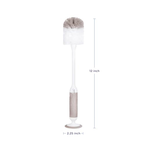Ubbi Deluxe 2-in-1 Baby Bottle Cleaning Brush Set, Taupe, 2 Pack - color: Taupe Deluxe Bottle Brush, 2 Pack