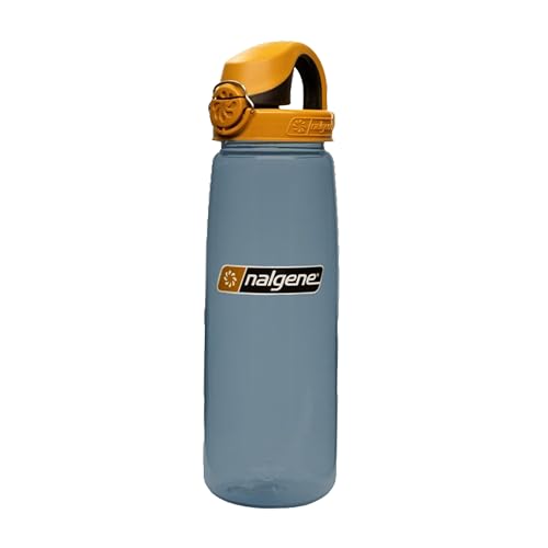 Nalgene 24 oz On The Fly Lock-Top Water Bottle, Rhino w/Brown and Black - color: Rhino with Brown/Black, size: 24 Ounces