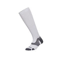 2XU Vectr Light Cushion Full Length Socks, Graduated Compression Running Socks for Training & Recovery White/Grey XL