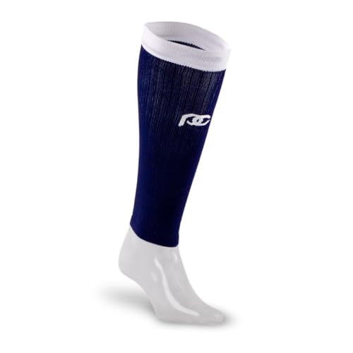 PRO Compression Marathon Calf Sleeve, Navy Over White, S/M (1-Pack) - color: Navy Over White, size: Small/Medium