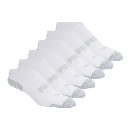 PUMA Women's Low Cut Socks (6-Pack) - color: White/Heather Grey