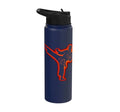 Taekwondo, Karate, Martial Arts, Boys Kids Men, Karate Kick Stainless Steel Insulated Water Bottle - color: Navy Blue