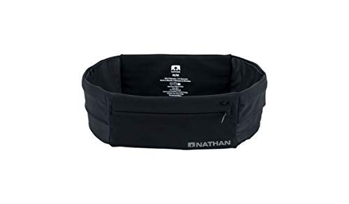 Nathan Zipster Running Belt for Men and Women, Bounce Free Waist Pack, Running Fanny Pack Women, Pockets with Zippers, Fits All iPhones - color: Black, size: X-Large
