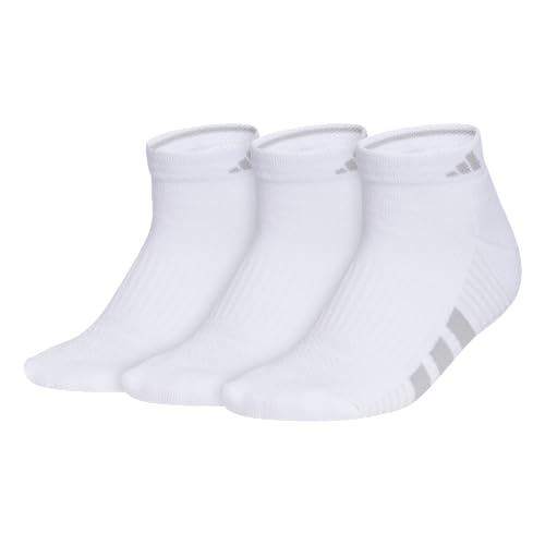 adidas Women's Cushioned Socks 3 Pairs - color: White/Clear Onix Grey/Clear Grey/4.0/Low Cut, size: Medium, style: Low Cut