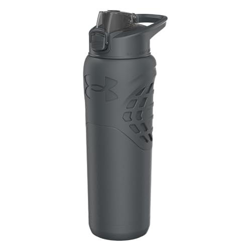 Under Armour 24Oz Stainless Steel Water Bottle, Insulated, Carabiner Easy Carry Hook, Leak Proof, Kids & Adults, All Sports, Gym - color: Slate Gray