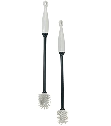 Iconikal 2-Pack Silicone Bottle Brush 12" Gray Flexible Non-Scratch Cleaner