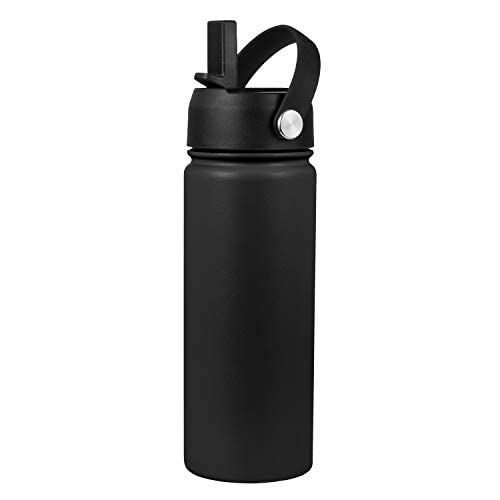 Straw Lid for Hydro Flask Wide Mouth Water Bottle, Dark - color: Dark