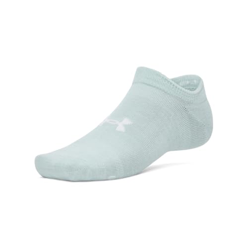 Under Armour Unisex Adult Essential No Show Socks (6-Pairs) - color: (477) Enamel Blue / Enamel Blue / White, size: Large
