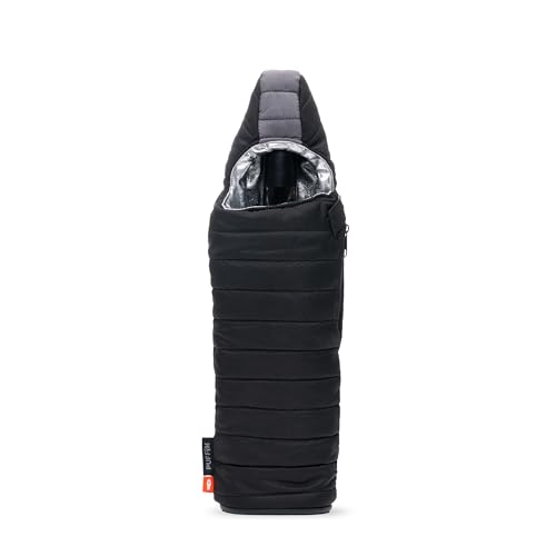 Puffin Caddy Wine Bag Insulated Wine Bottle Cooler, 750 ml - Black & Pewter - color: Black/Pewter