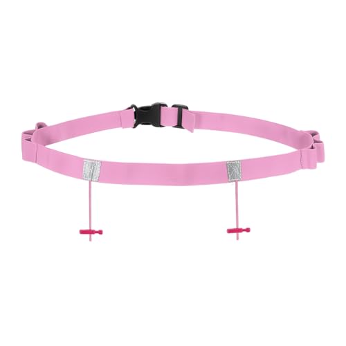 PATIKIL Triathlon Belt Bib Holder, Elastic Marathon Race Number Belt with 6 Gel Loops for Marathon Racing Cycling, Pink - color: Pink