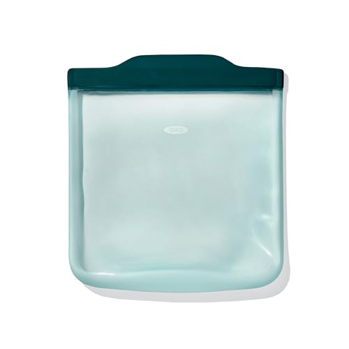 OXO Good Grips Silicone Reusable Bag - Sandwich Bag (28 oz), Lagoon - color: Lagoon, size: Sandwich (28 oz)