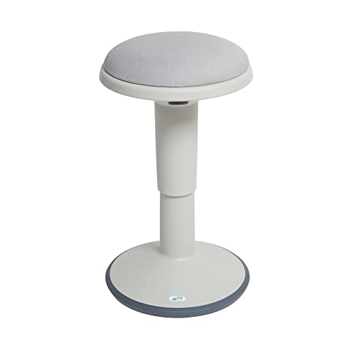 ECR4Kids Sitwell Wobble Stool with Cushion, Adjustable Height, Active Seating, Light Grey - color: Light Grey