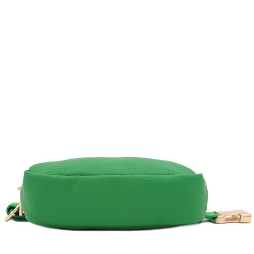 Lightweight Soft PU Pebbled Leather Sling Fanny Pack Belt Bag with Gold Metal Buckle (Kelly Green) - color: Kelly Green