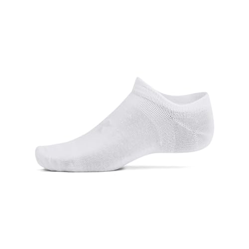 Under Armour Unisex Adult Essential No Show Socks (6-Pairs) - color: (100) White / White / Halo Gray, size: X-Large