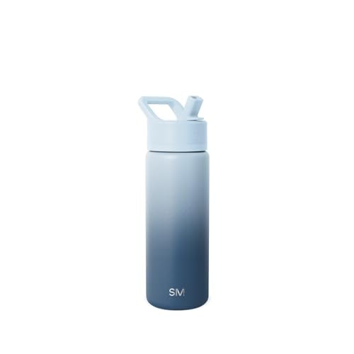 Simple Modern Insulated Water Bottle with Straw | 18oz | Ombré - color: Ombre: Stormy Skies (Pack of 1), style: 18oz