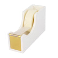 Acrylic Tape Dispenser with 1 Roll Tape, White Tape Dispenser Non-Slip Base Sleek Desktop Tape Cutter for Office & Home Acrylic Desk Accessories