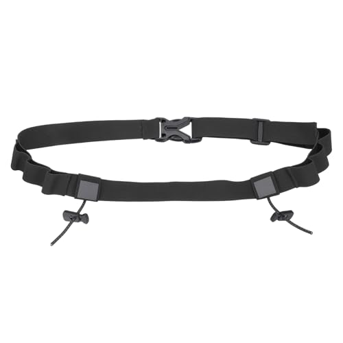 Bib Belt, Race Belt Triathlon Running Number Holder Elastic Comfortable with 6 Gel Loops, Sport Race Bib Holder 1Pcs, Black for Runners/Marathon/Cycling - color: Black