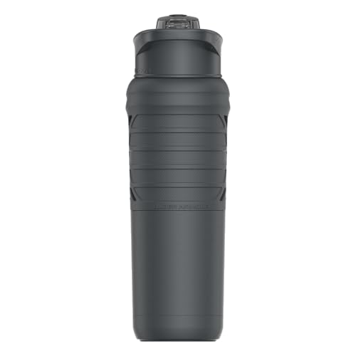 Under Armour 24Oz Stainless Steel Water Bottle, Insulated, Carabiner Easy Carry Hook, Leak Proof, Kids & Adults, All Sports, Gym - color: Slate Gray