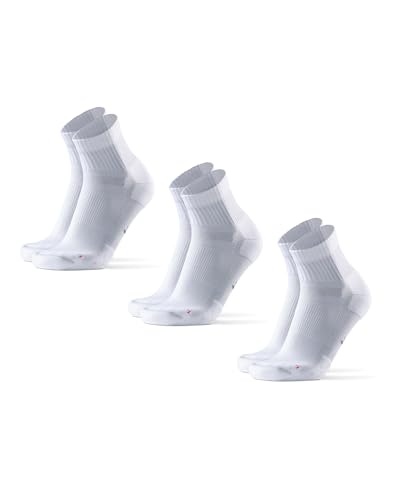 DANISH ENDURANCE Running Socks for Men & Women, Quarter Socks, 3 & 5-Pack - color: White, size: Small