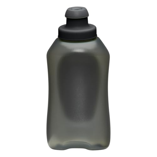 Nathan SpeedDraw 2 Handheld Running Water Bottle Flask – Ergonomic Grip, Blast Valve Cap, Phone & Key Storage Pockets, Reflective Design - 12oz, Black - color: 12oz - Black