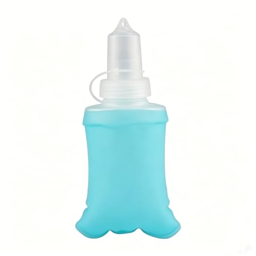 100ml TPU Soft Flask, Collapsible Water Bottle for Running Vest Hydration Pack, 1 Pack(Light blue) - color: Light blue