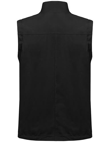 Little Donkey Andy Men's Lightweight Quick Dry Vest Windproof Sleeveless Jacket with 11 Pockets for Travel Fishing Hiking - color: Black, size: Small