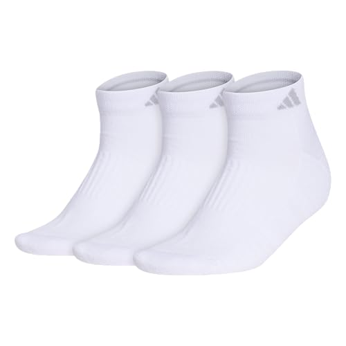 adidas Women's Cushioned Socks 3 Pairs - color: White/Clear Onix Grey/3.0/Low Cut, size: Medium, style: Low Cut