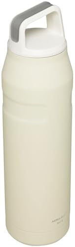 Stanley IceFlow Cap and Carry Water Bottle | Wide Mouth Twist Lid | Lightweight & Leakproof for Travel & Sports | Insulated Stainless Steel | BPA-Free - color: Cream Glimmer, style: 36 Oz
