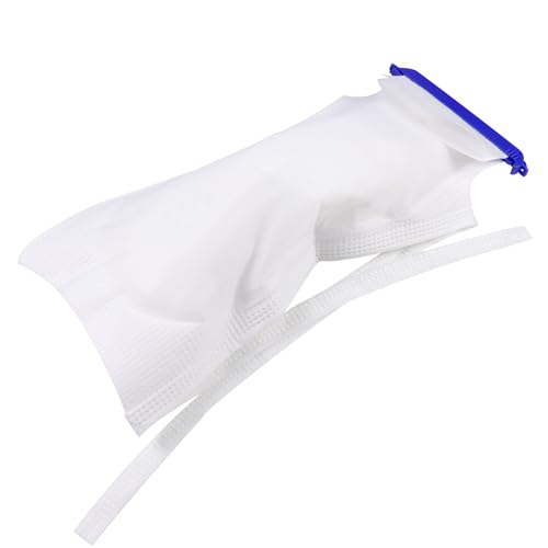 Pallesen Refillable Ice Bags with Clamp Closure – Easy-Filling Hospital Ice Pack with Soft Outer Cover, Leak-Resistant Inner Layer, Ideal for Pain Relief (5, White, Large)