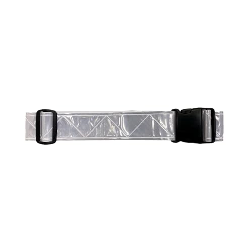 Reflective Running Belt, High Visibility Safety, Adjustable Belt for Running, Walking & Cycling - color: White