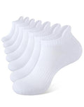CLOSEMATE Mens Athletic Ankle Socks Cushioned Cotton 7 Pairs - color: 7white, size: 5-7