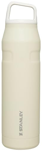 Stanley IceFlow Cap and Carry Water Bottle | Wide Mouth Twist Lid | Lightweight & Leakproof for Travel & Sports | Insulated Stainless Steel | BPA-Free - color: Cream Glimmer, style: 36 Oz