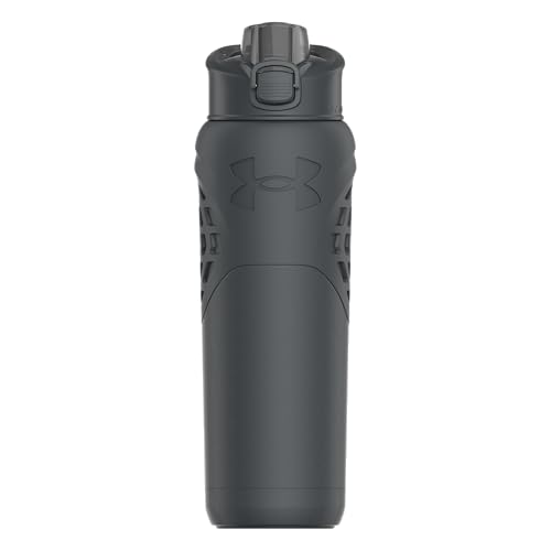 Under Armour 24Oz Stainless Steel Water Bottle, Insulated, Carabiner Easy Carry Hook, Leak Proof, Kids & Adults, All Sports, Gym - color: Slate Gray