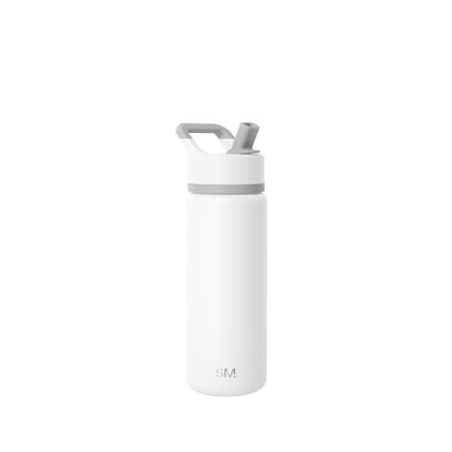 Simple Modern Insulated Water Bottle with Straw | 18oz | White - color: Winter White Mix (Pack of 1), style: 18oz