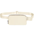 INTINI Crossbody Fanny Pack for Women, Small Belt Bag Waist Purse with Adjustable Strap, Mini Hip Pack Side Bag for Travel, Running, Gym and Daily Wear - color: S - Lvory