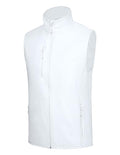 fit space Men's Lightweight Vest Softshell Sleeveless Windproof Jacket with Zipper Pocket Cycling Travel Hiking Running Golf - color: White, size: Medium