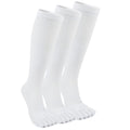 Compression Toe Socks for Men and Women 15-20mmHg, 3 Pairs, Knee High Five Finger Stockings - color: 05-white-3pcs, size: Medium