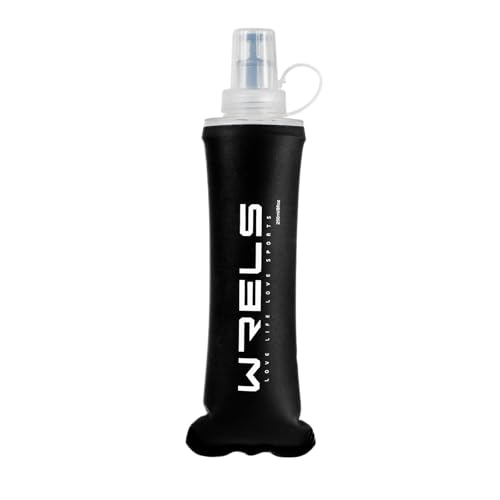 WRELS Soft Running Water Flask Soft Flasks Collapsible Soft Water Bottles Small BPA-Free for Sports Hiking Hydration Pack 5oz/8oz/17oz(BLACK,8oz) - color: Black, style: 250ml/8oz