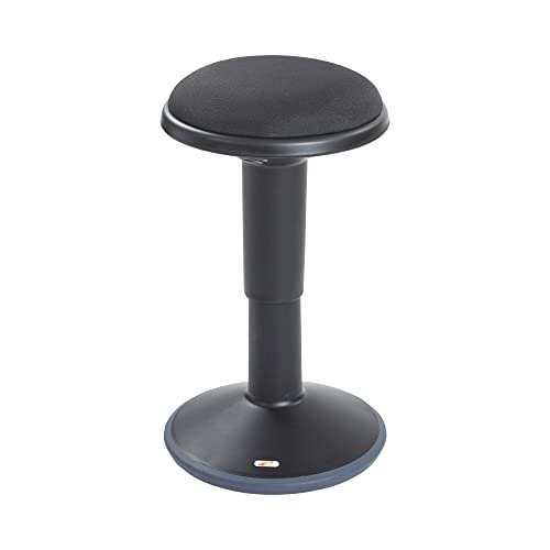 ECR4Kids Sitwell Wobble Stool with Cushion, Adjustable Height, Active Seating, Black - color: Black
