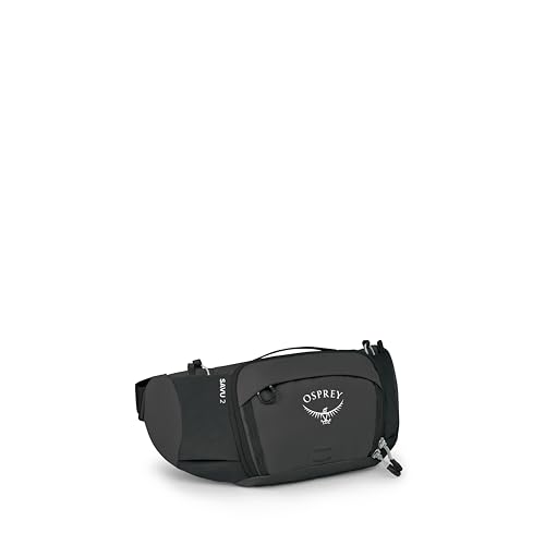 Osprey Savu Biking Waist Pack for Men & Women - Mountain Bike Fanny Pack with Bottle Pockets - Hydration Bag - color: Raven Black, style: 2l