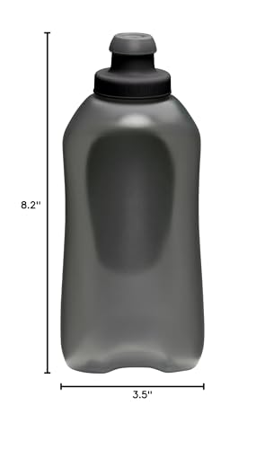 Nathan SpeedDraw 2 Handheld Running Water Bottle Flask 18oz – Ergonomic Grip, Blast Valve Cap, Phone & Key Storage Pockets, Reflective Design - color: 18oz - Black