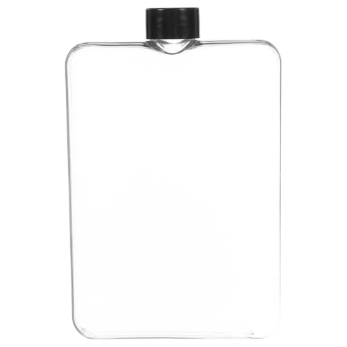 Luxshiny Flat Water Bottle Transparent Petg Pp Sports Water Bottle for Gym Camping Hiking Travel Slim Portable for Outdoor Sports Easy to Carry and Store