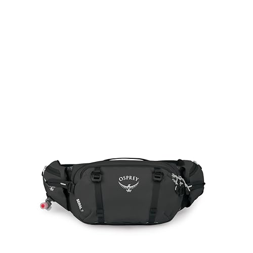 Osprey Seral Biking Waist Pack with Hydraulics Reservoir for Men & Women, Hydration Belt with Water Bladder - color: Raven Black, style: 7L