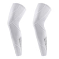 NuCamper Full Leg Compression Sleeve for Men Women 2 Pack Leg Sleeves - color: White, size: Medium