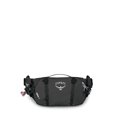 Osprey Seral Biking Waist Pack with Hydraulics Reservoir for Men & Women, Hydration Belt with Water Bladder - color: Raven Black, style: 4l