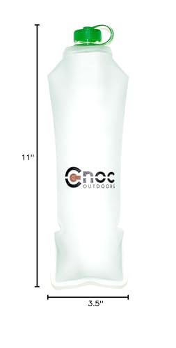 Cnoc Outdoors HydriamX Durable Collapsible 750ml Flask, 28mm Thread Narrow Mouth, Hot Liquid Compatible - color: Green, size: 25.4 Ounces